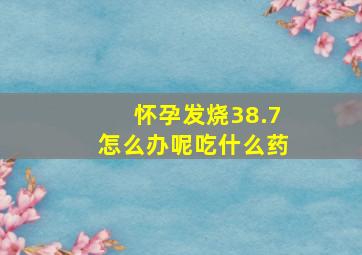 怀孕发烧38.7怎么办呢吃什么药