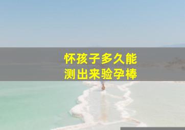 怀孩子多久能测出来验孕棒