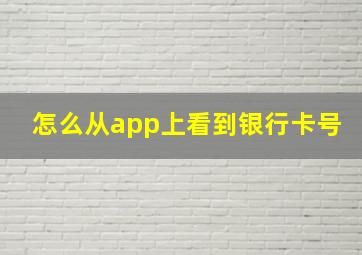 怎么从app上看到银行卡号