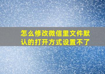 怎么修改微信里文件默认的打开方式设置不了