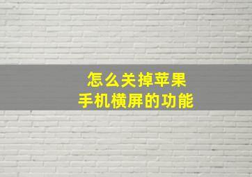 怎么关掉苹果手机横屏的功能