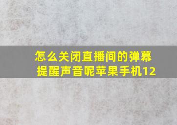 怎么关闭直播间的弹幕提醒声音呢苹果手机12