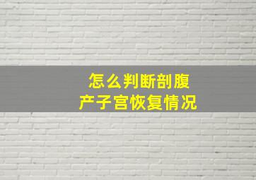 怎么判断剖腹产子宫恢复情况