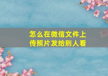 怎么在微信文件上传照片发给别人看