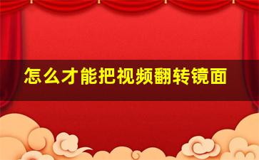 怎么才能把视频翻转镜面