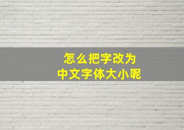 怎么把字改为中文字体大小呢