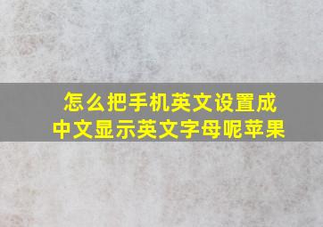 怎么把手机英文设置成中文显示英文字母呢苹果