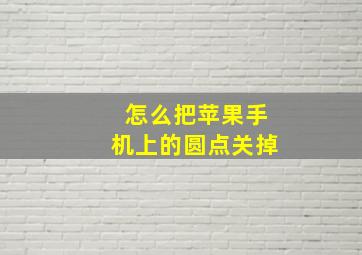 怎么把苹果手机上的圆点关掉