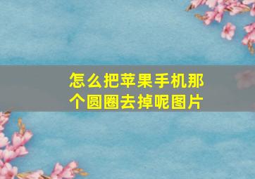 怎么把苹果手机那个圆圈去掉呢图片