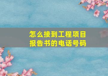 怎么接到工程项目报告书的电话号码