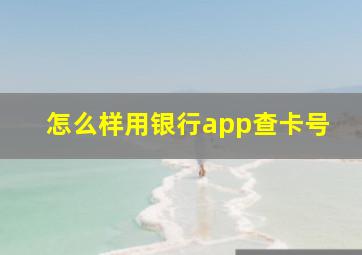 怎么样用银行app查卡号