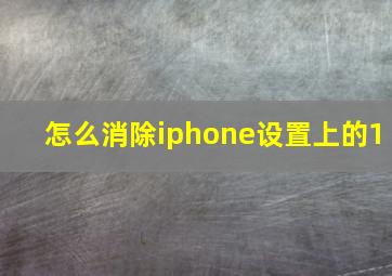 怎么消除iphone设置上的1