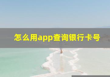 怎么用app查询银行卡号