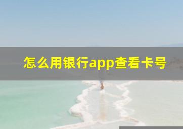 怎么用银行app查看卡号