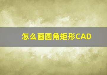 怎么画圆角矩形CAD