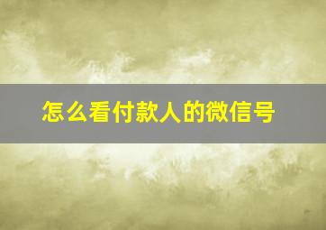 怎么看付款人的微信号