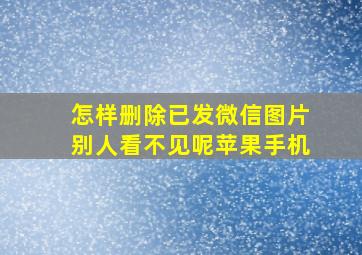 怎样删除已发微信图片别人看不见呢苹果手机