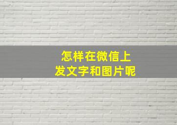 怎样在微信上发文字和图片呢