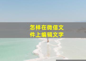 怎样在微信文件上编辑文字