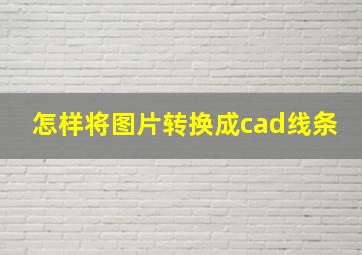 怎样将图片转换成cad线条