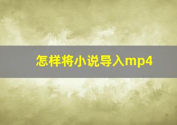 怎样将小说导入mp4