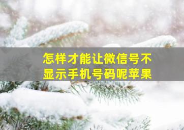 怎样才能让微信号不显示手机号码呢苹果