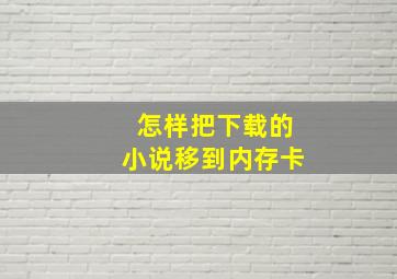 怎样把下载的小说移到内存卡