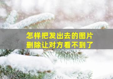 怎样把发出去的图片删除让对方看不到了