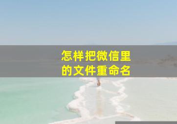 怎样把微信里的文件重命名