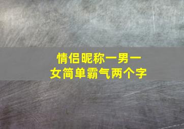 情侣昵称一男一女简单霸气两个字