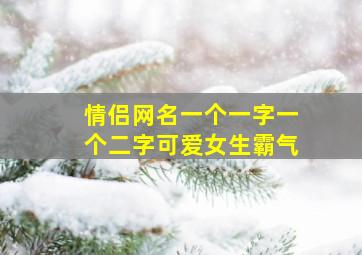 情侣网名一个一字一个二字可爱女生霸气