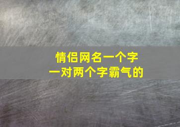 情侣网名一个字一对两个字霸气的