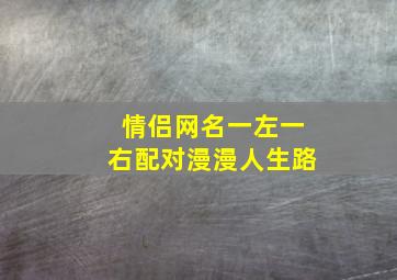 情侣网名一左一右配对漫漫人生路