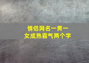 情侣网名一男一女成熟霸气两个字