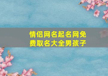 情侣网名起名网免费取名大全男孩子