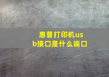 惠普打印机usb接口是什么端口