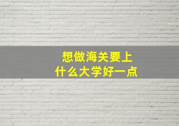 想做海关要上什么大学好一点