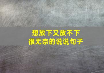 想放下又放不下很无奈的说说句子