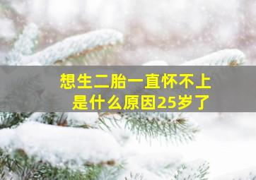 想生二胎一直怀不上是什么原因25岁了