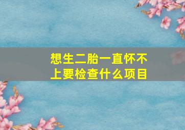 想生二胎一直怀不上要检查什么项目