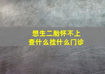 想生二胎怀不上查什么挂什么门诊