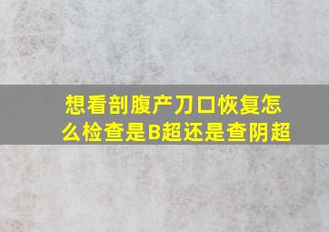 想看剖腹产刀口恢复怎么检查是B超还是查阴超