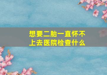 想要二胎一直怀不上去医院检查什么