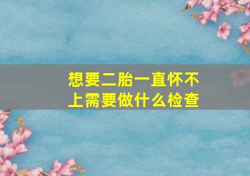 想要二胎一直怀不上需要做什么检查