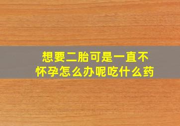 想要二胎可是一直不怀孕怎么办呢吃什么药