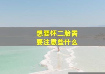 想要怀二胎需要注意些什么