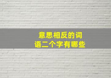 意思相反的词语二个字有哪些