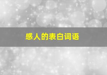 感人的表白词语