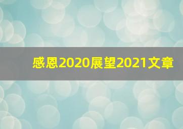 感恩2020展望2021文章