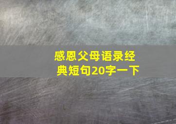 感恩父母语录经典短句20字一下